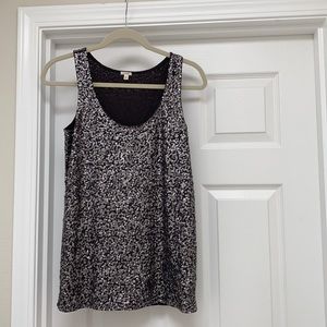 ✨ NYE Ready! ✨ J.Crew Gray Silver Sequin Tank Top. Size Small.